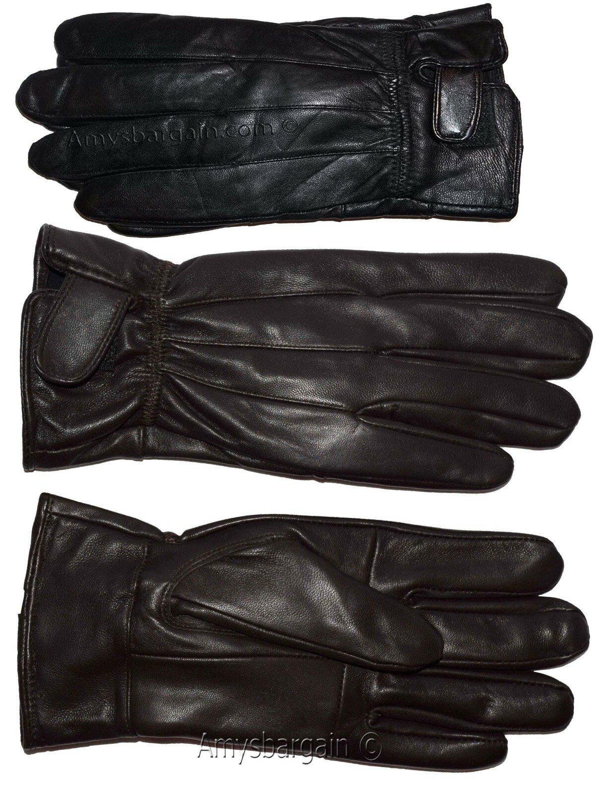 Men's gloves leather gloves real leather men's winter gloves lined warm gloves - Image 5