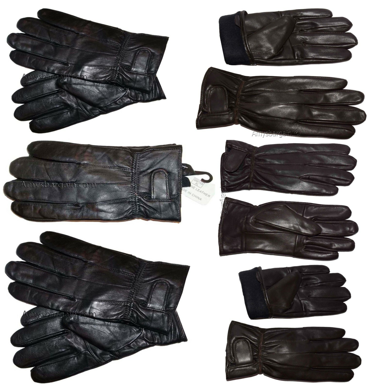 Men's gloves leather gloves real leather men's winter gloves lined warm gloves - Image 6