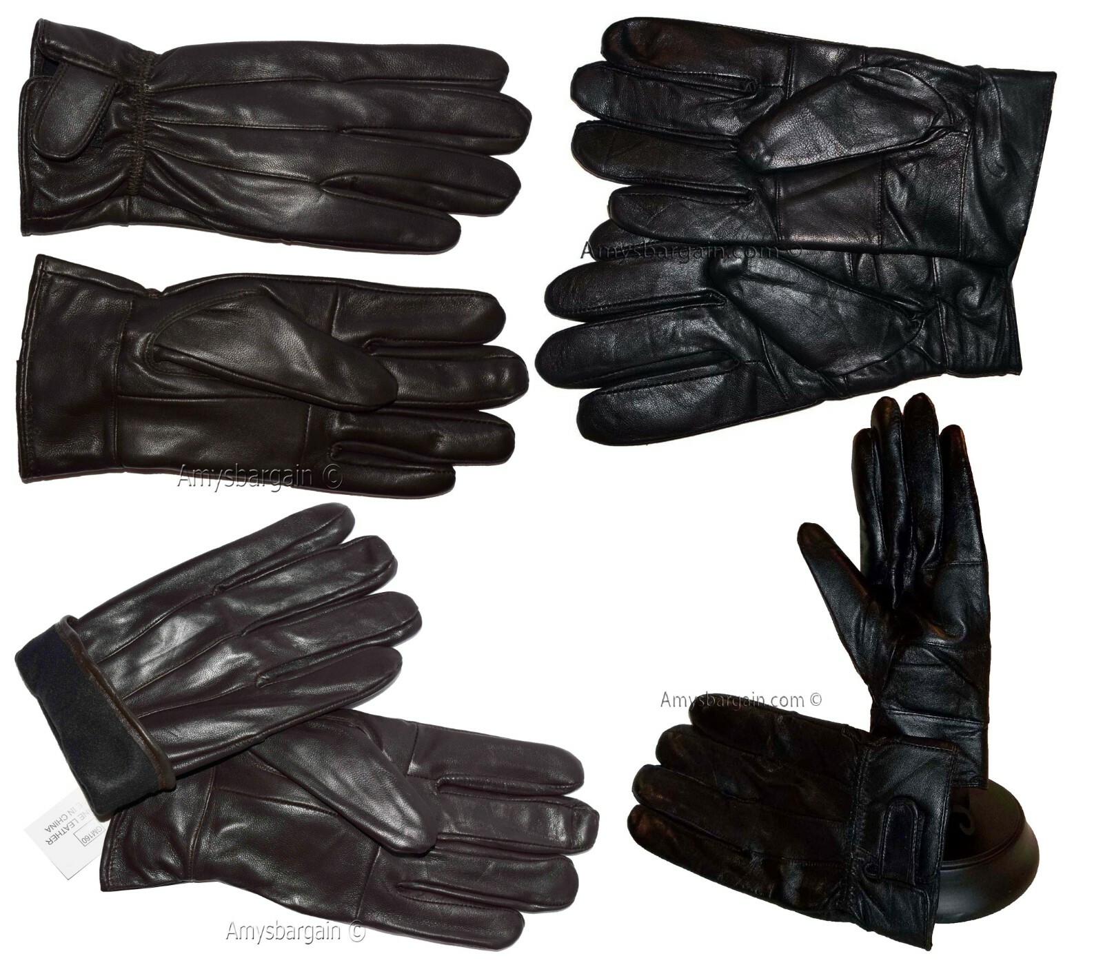 Men's gloves leather gloves real leather men's winter gloves lined warm gloves