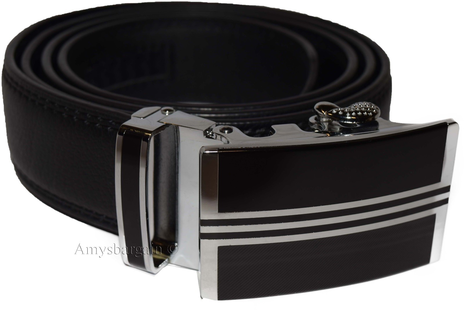 Men's leather dress belt Casual belt Automatic fit leather belt Strap UP to 50" - Image 12