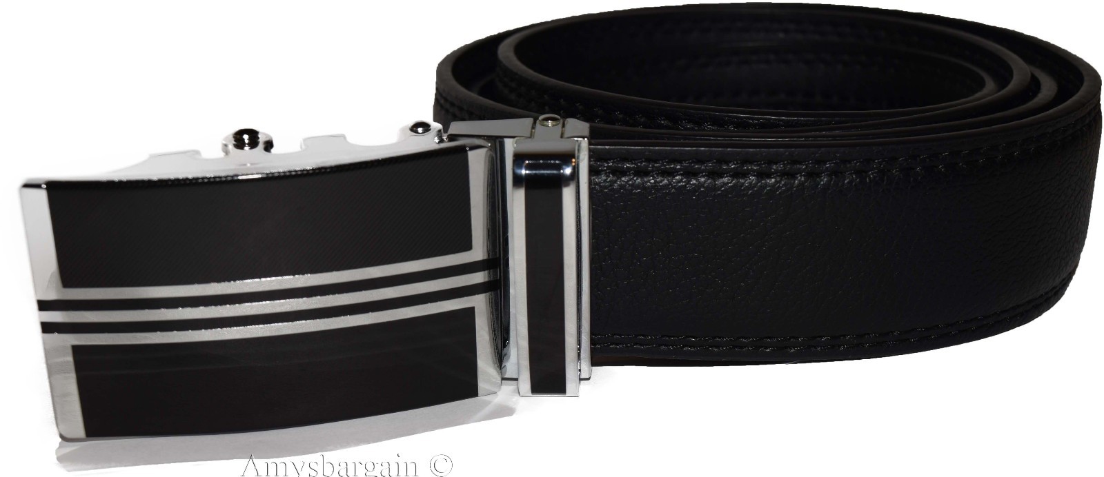 Men's leather dress belt Casual belt Automatic fit leather belt Strap UP to 50" - Image 7