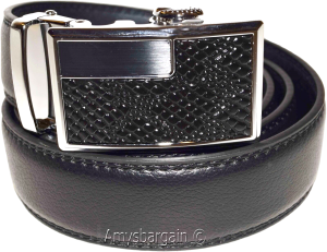 Men's leather dress belt (XL) auto lock belt, men's black quick lock belt - Image 3