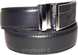 Men's leather dress belt (XL) auto lock belt, men's black quick lock belt - Image 5