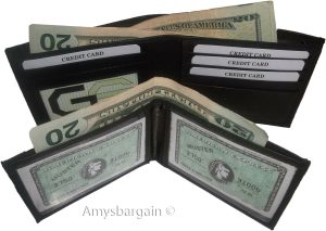 Men's wallet. 2-in-1 Genuine Leather man's wallet 3 ID case 3 billfold ID wallet