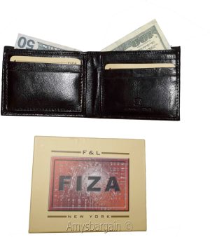 Men's wallet Billfold Leather Wallet 9 cards Brown Buff leather wallet in box - Image 7