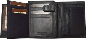 Men’s wallet. Leather Bifold wallet 2 Flip side pieces 8 card 3 ID Zip coin case - Image 3