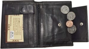 Men’s wallet. Leather Bifold wallet 2 Flip side pieces 8 card 3 ID Zip coin case - Image 6