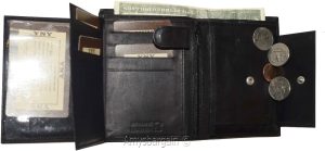 Men’s wallet. Leather Bifold wallet 2 Flip side pieces 8 card 3 ID Zip coin case - Image 8