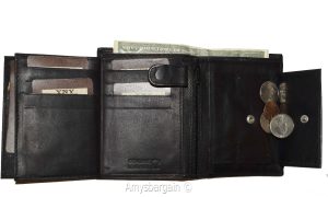 Men’s wallet. Leather Bifold wallet 2 Flip side pieces 8 card 3 ID Zip coin case - Image 10