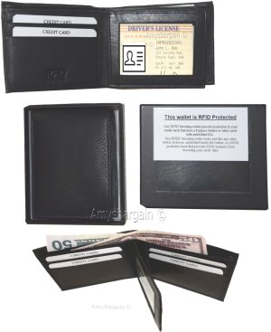 Men's wallet, RFID wallet, Genuine Leather Bifold 3 billfold ID. BR New in Box - Image 12