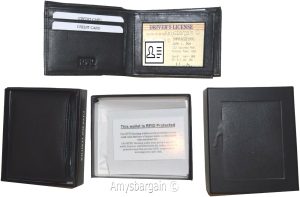 Men's wallet, RFID wallet, Genuine Leather Bifold 3 billfold ID. BR New in Box - Image 9