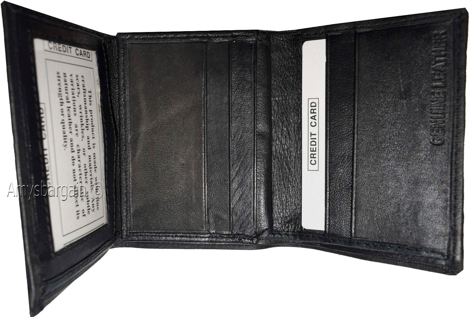 Men's wallet Trifold Leather wallet 2 Bill slots Black 9 Card br new wallet - Image 10