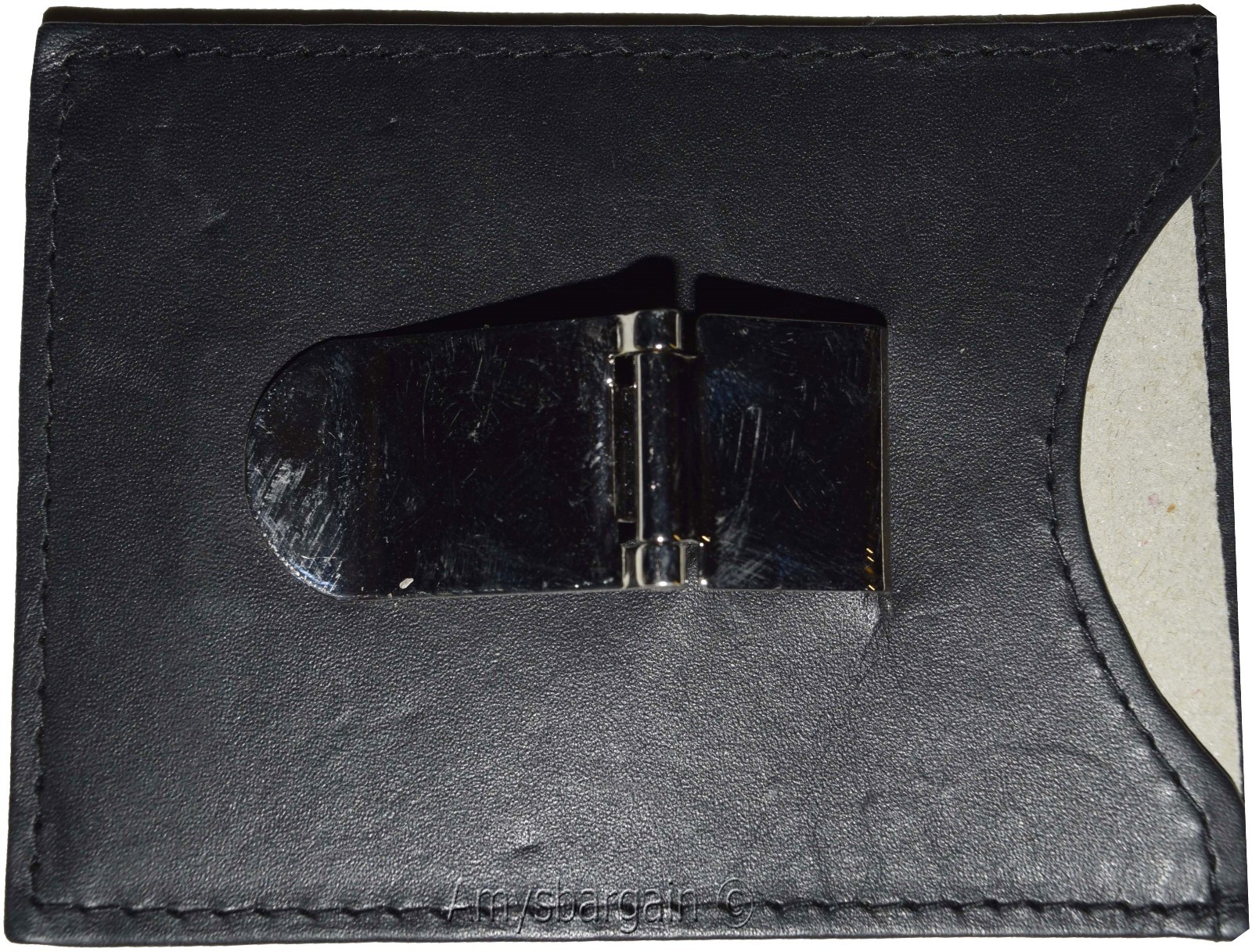 Money Clip, Leather Credit card ID money clip, wallet with magnetic money clip 1 - Image 6