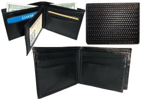 New Italian style lizard printed leather man's bi-fold wallet 9 Credit card 1 ID