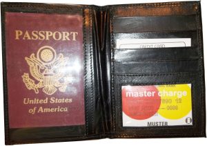 New Lamb skin USA Leather passport case wallet credit ATM card case ID holder BN - Image 12