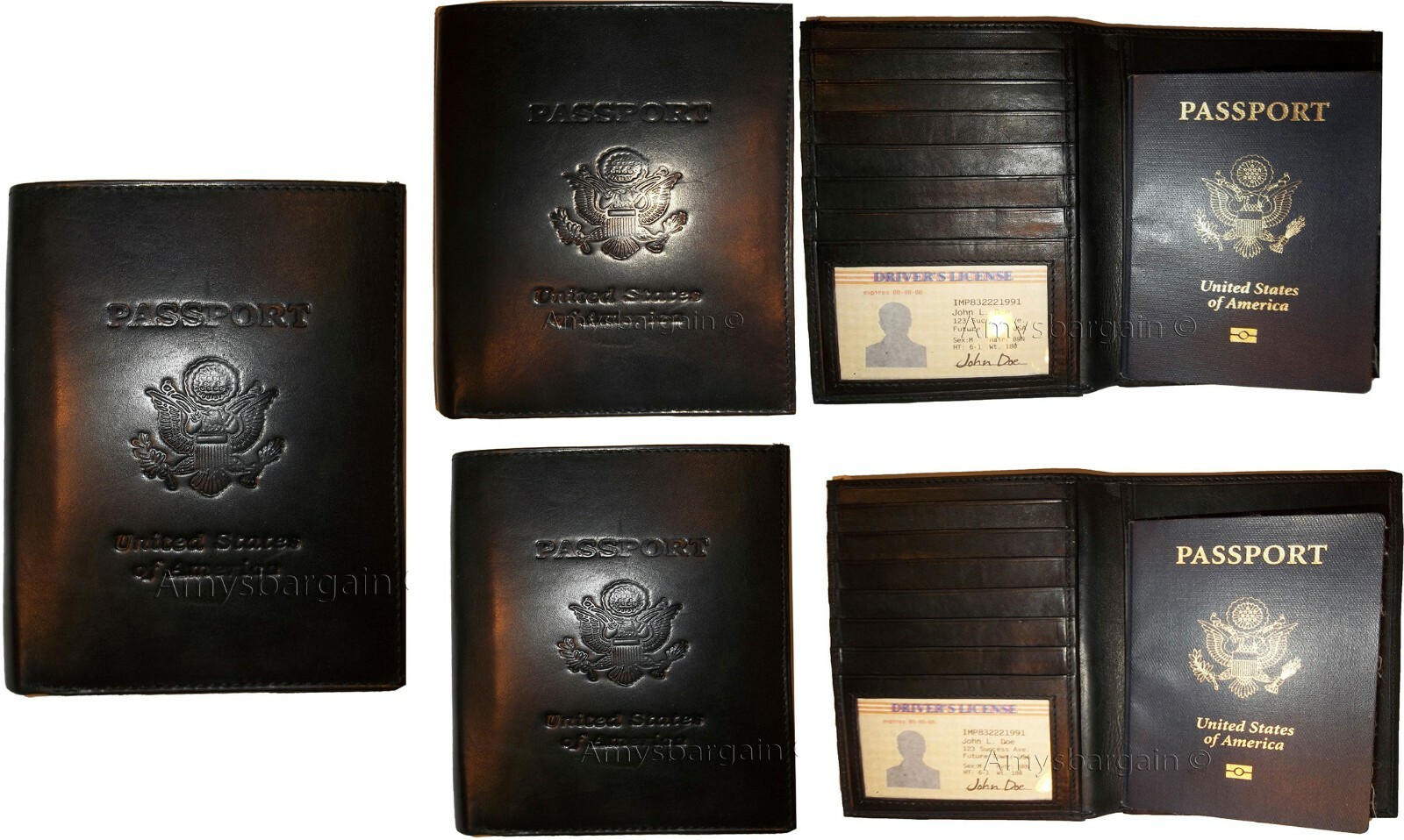 New Lambskin USA Leather passport Holder wallet credit card case ID holder BNWT - Image 3