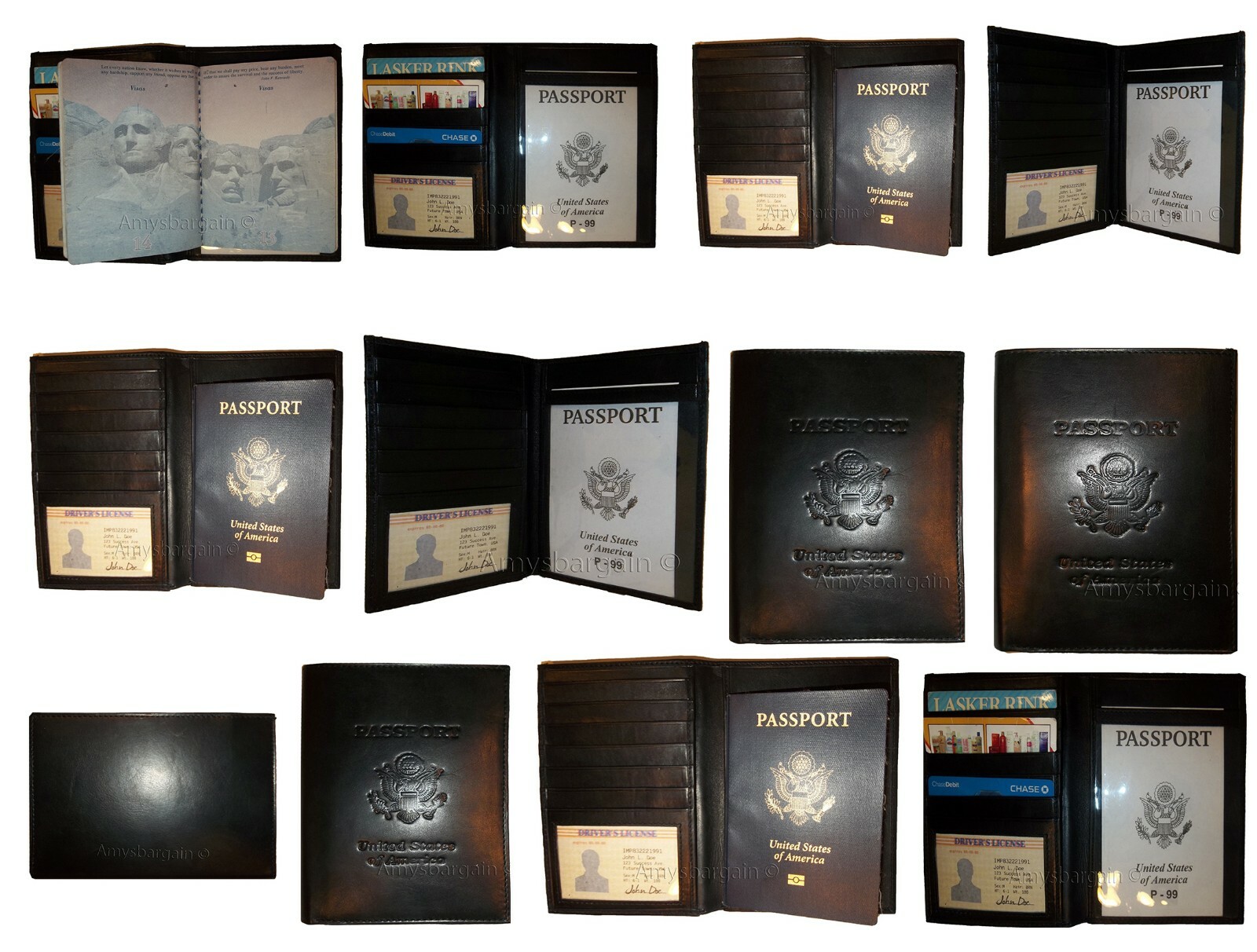 New Lambskin USA Leather passport Holder wallet credit card case ID holder BNWT - Image 4