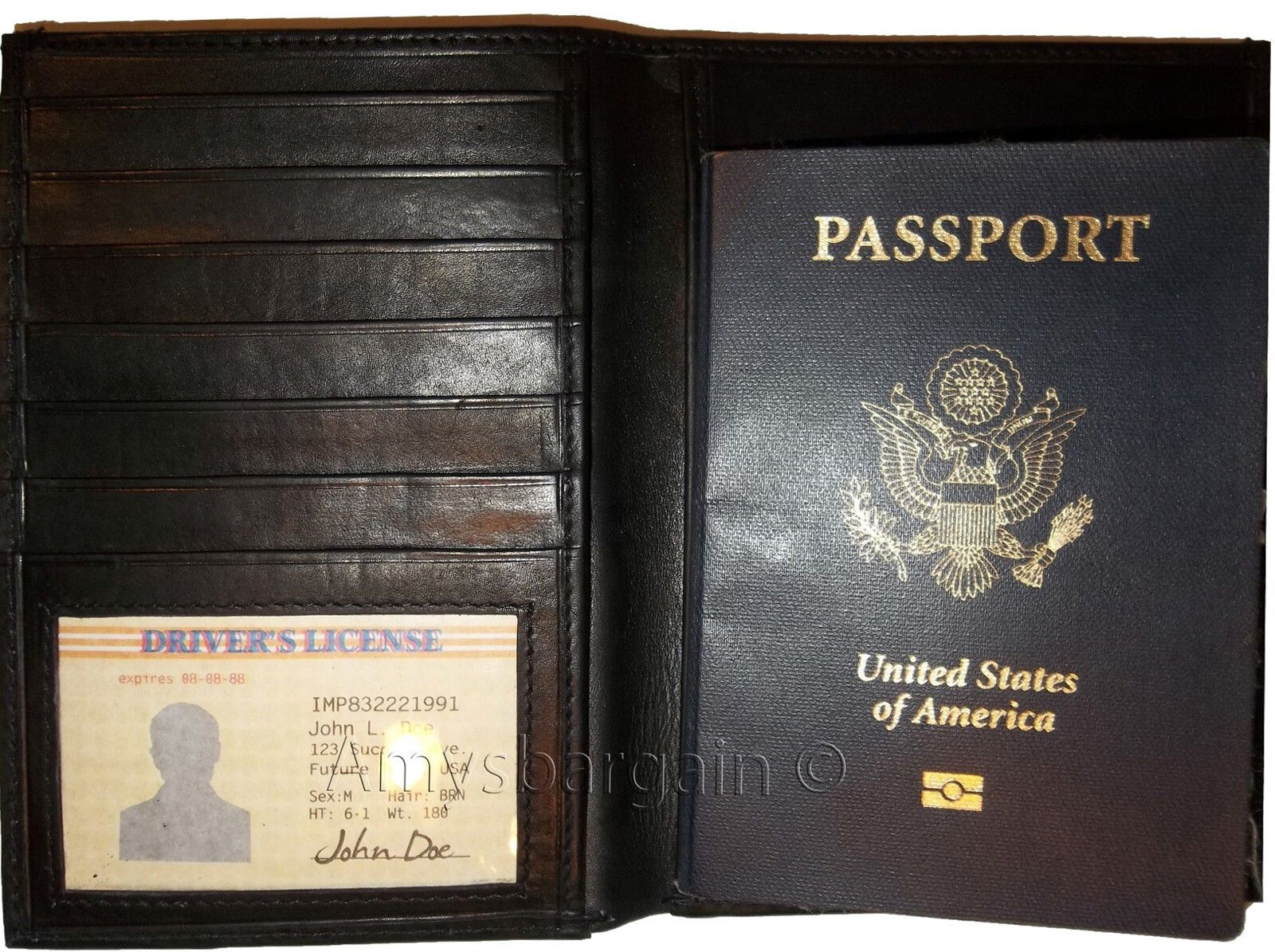 New Lambskin USA Leather passport Holder wallet credit card case ID holder BNWT - Image 10