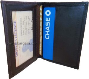 New Leather Business and Credit card case Card holder with 3 card slots/3 IDs BN - Image 3