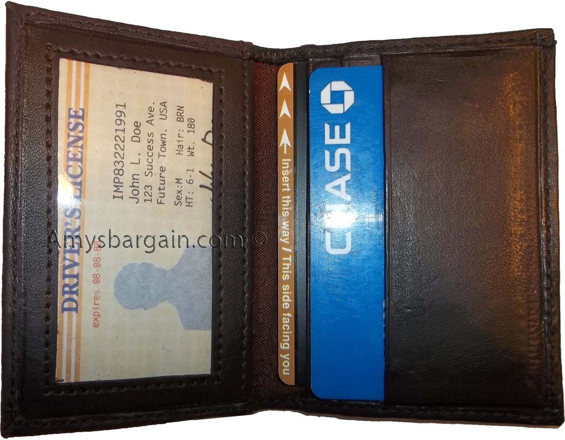 New Leather Business and Credit card case Card holder with 3 card slots/3 IDs BN - Image 6