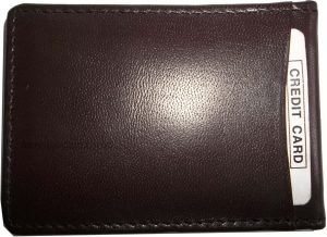 New Leather Money Clip 3 card 1 ID holder credit card holder silver metal clip - Image 4
