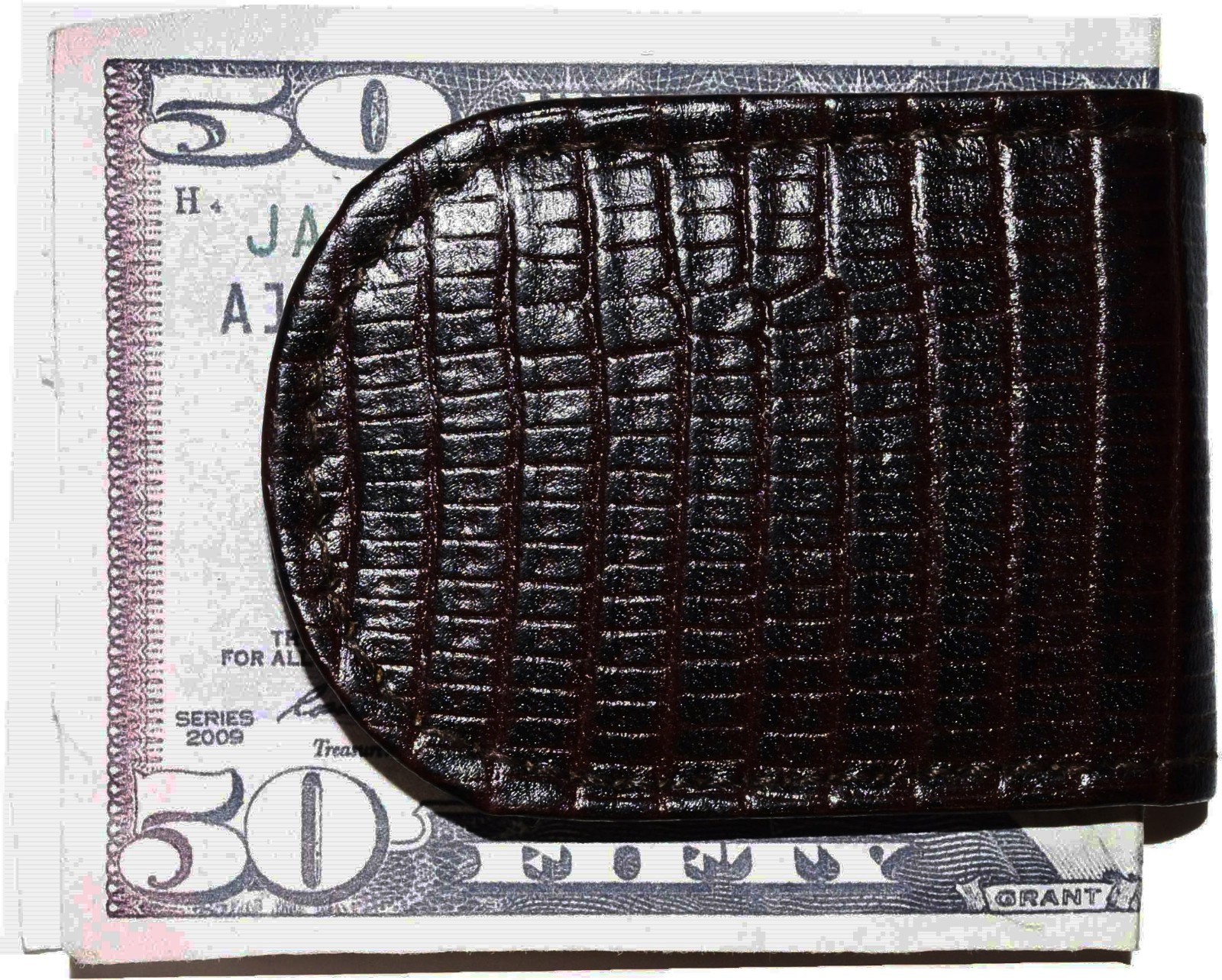 New Lizard printed leather money clip Unbranded money clip Currency holder new - Image 5