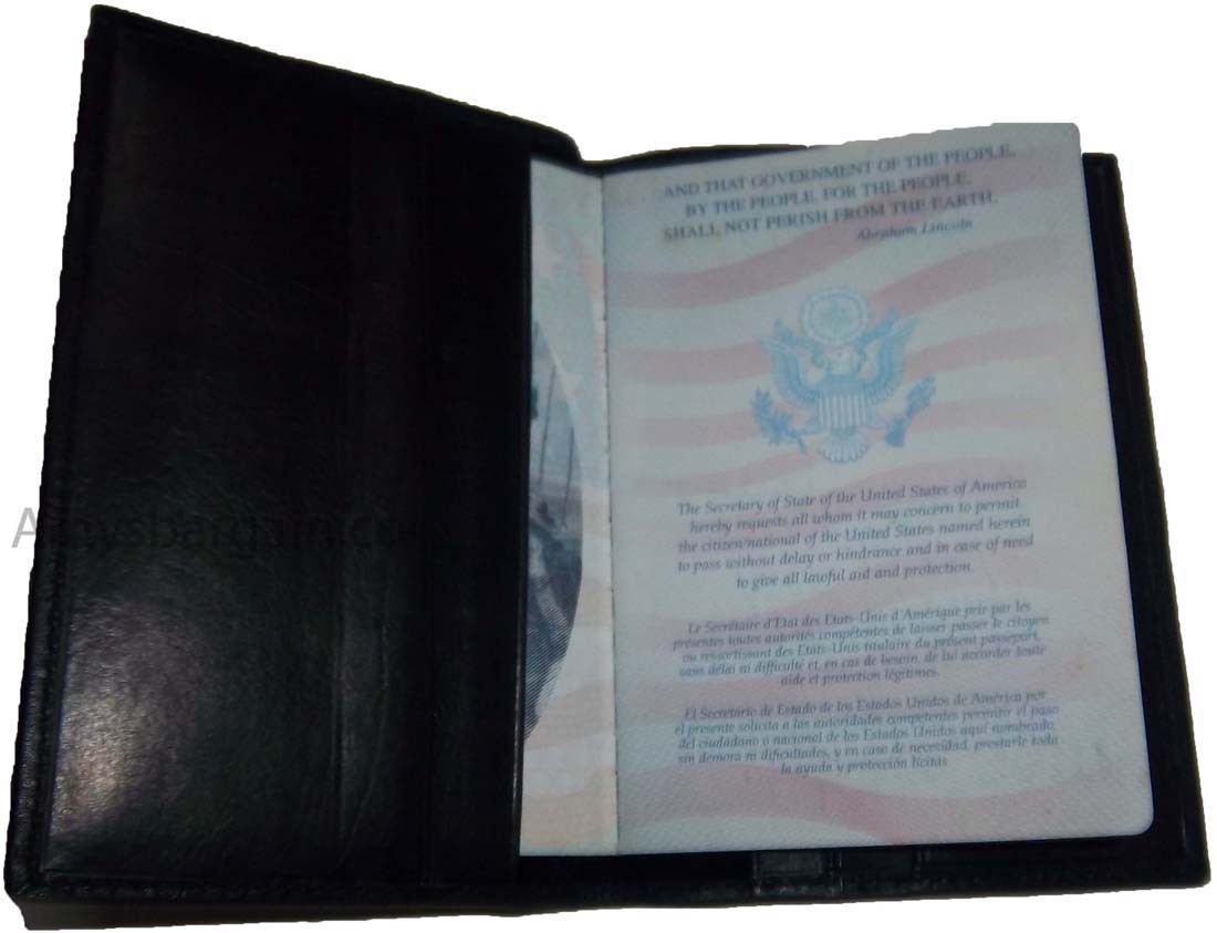 New USA Leather Passport cover Credit ATM Card holder passport / card case bnwt - Image 8
