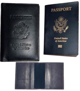 New USA Leather passport case wallet credit ATM card case ID holder Brand New