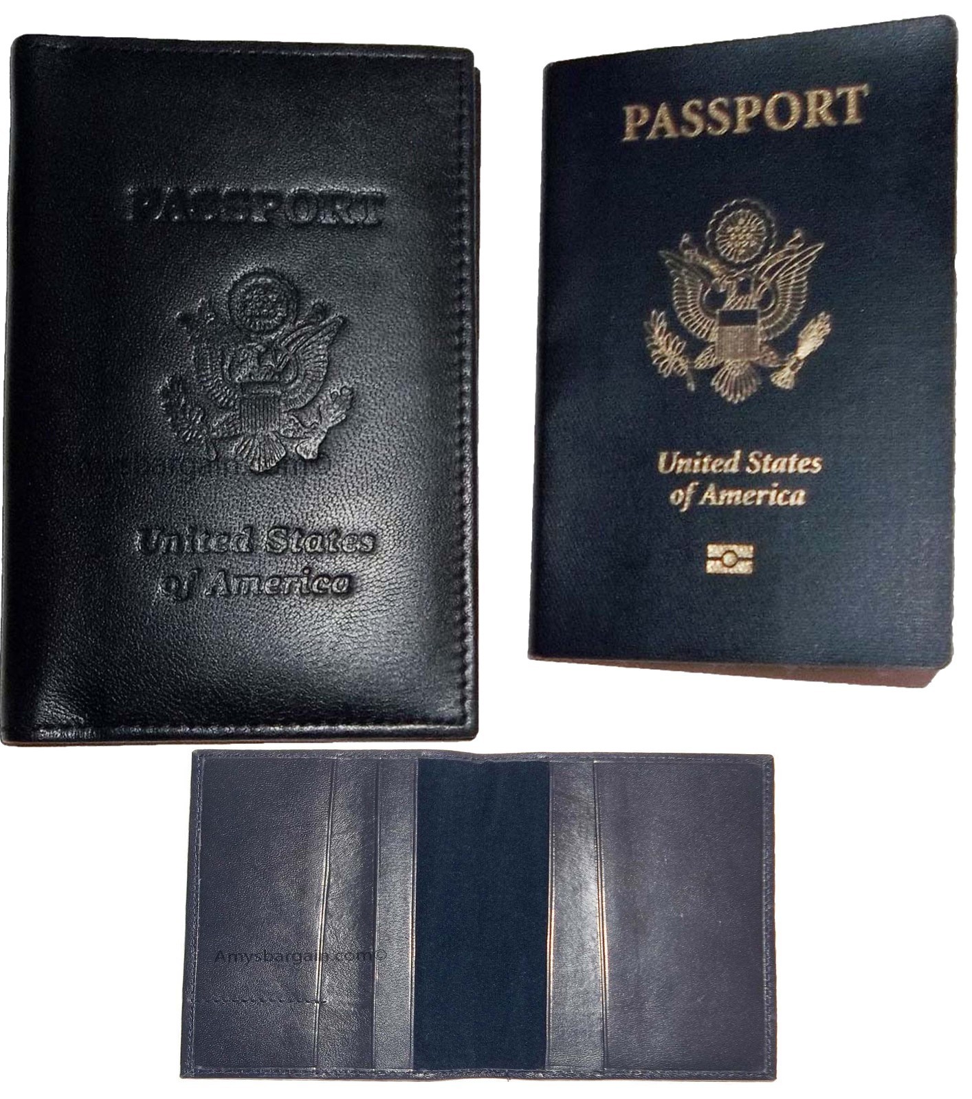 New USA Leather passport case wallet credit ATM card case ID holder Brand New