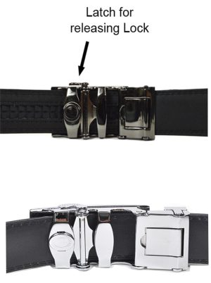 New buckle men's belt leather automatic dress Jeans comfort Slide lock BN 50" - Image 9