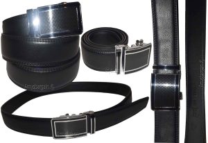 New buckle men's belt leather automatic dress Jeans comfort Slide lock BN 50" - Image 5