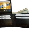 New style leather man's wallets 2 suede lined billfolds 1 zip 4 credit cards ID