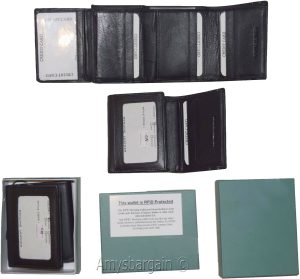 RFID blocking Men's Wallet Genuine Leather Trifold Wallet 11 Credit Card in Box* - Image 6