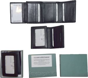 RFID blocking Men's Wallet Genuine Leather Trifold Wallet 11 Credit Card in Box* - Image 7