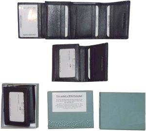 RFID blocking Men's Wallet Genuine Leather Trifold Wallet 11 Credit Card in Box* - Image 8