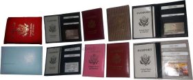 USA Leather passport cover credit card case photo ID holder brand new card case