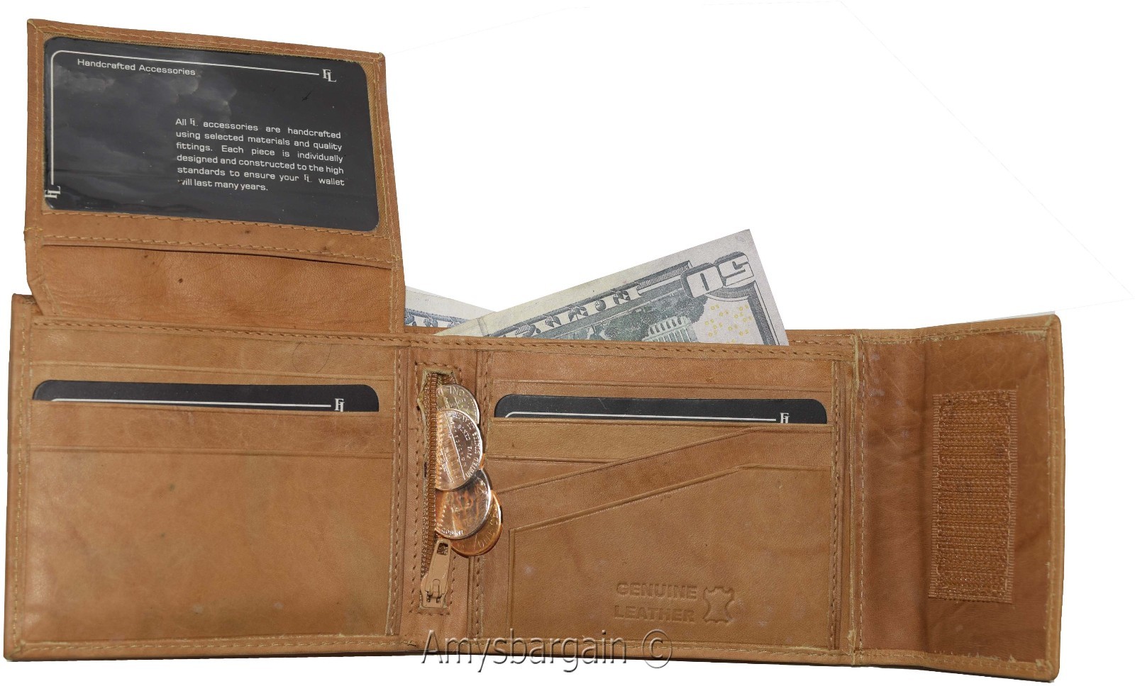 Men's Bifold Leather Wallet, Genuine Leather Secure Billfold 2 IDs Men's Wallet - Image 15