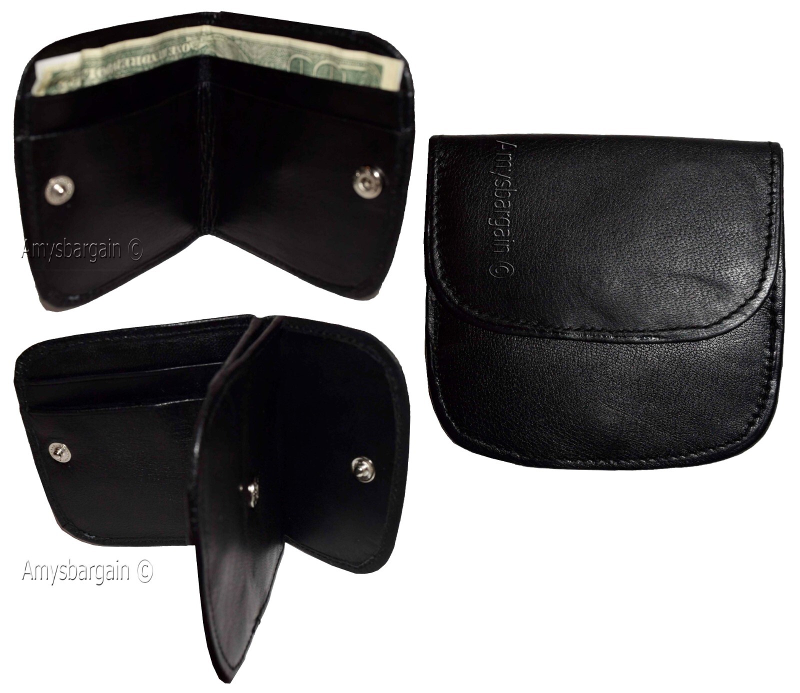 small leather wallet black/brown change purse small coin case new wallet - Image 12