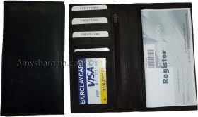 Woman/Man's Leather Checkbook cover 4 bill pockets coin purse 7 card Plus ID BN