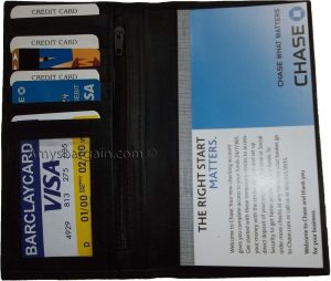 Women/Man's Leather Checkbook cover 4 bill pockets coin purse 7 card + ID BN new