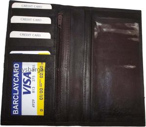 Women/Man's Leather Checkbook cover 4 bill pockets coin purse 7 card + ID BN new - Image 7