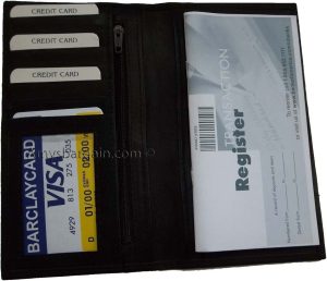 Women/Man's Leather Checkbook cover 4 bill pockets coin purse 7 card + ID BN new - Image 9