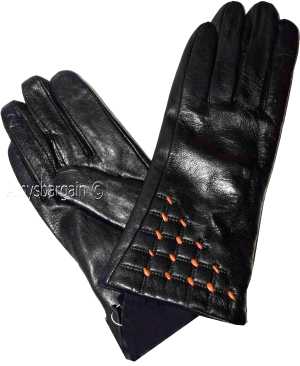 Women's Gloves Size (M) Leather Dress Gloves Warm Black Winter Leather Gloves - Image 4