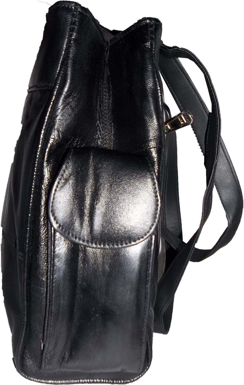 Women's leather tote bag purse new carry on bag black leather shopping tote bag - Image 12
