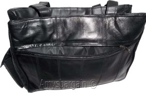 Women's leather tote bag purse new carry on bag black leather shopping tote bag - Image 13