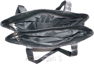 Women's leather tote bag purse new carry on bag black leather shopping tote bag - Image 3