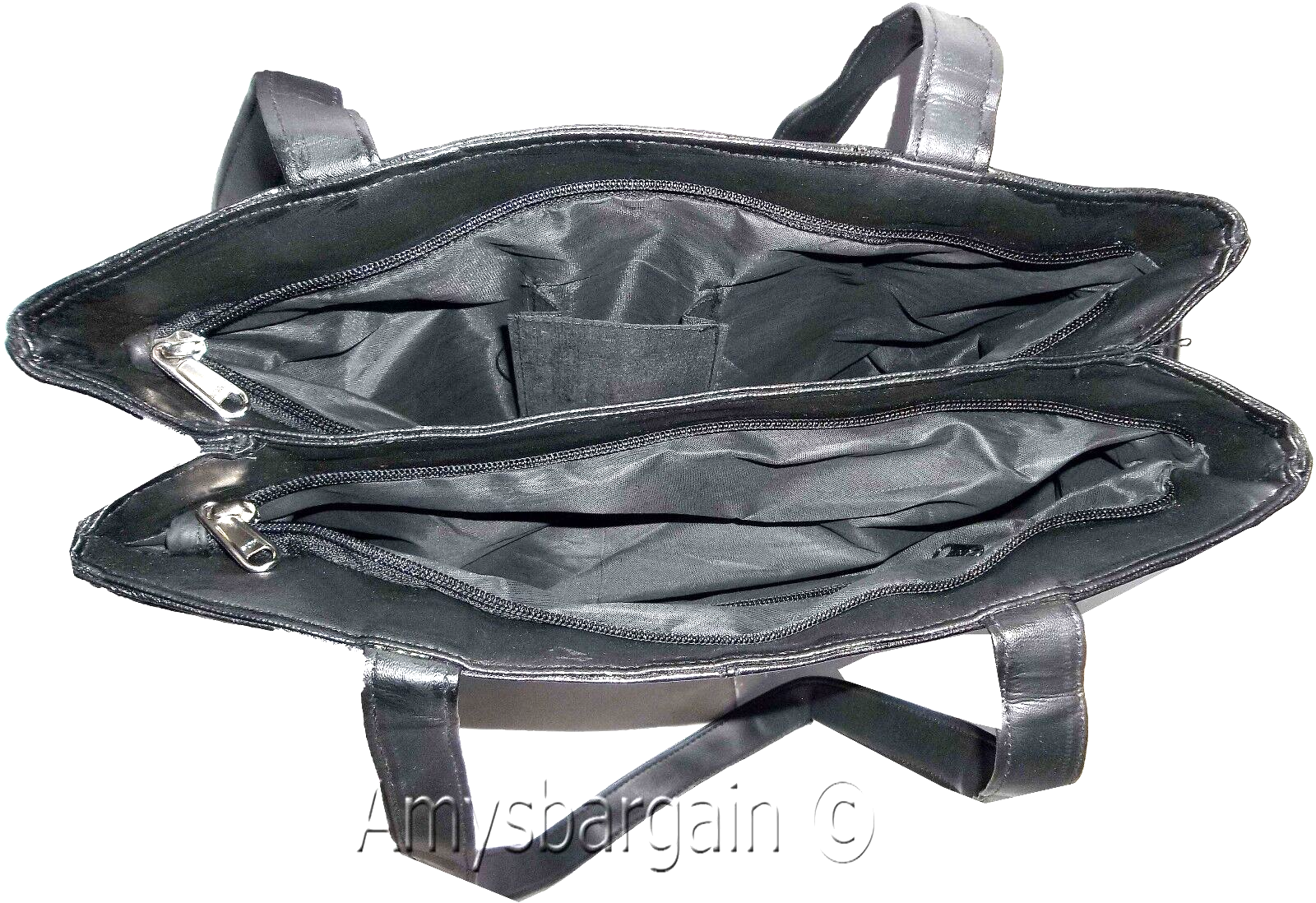 Women's leather tote bag purse new carry on bag black leather shopping tote bag - Image 3