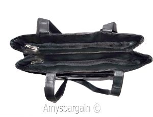 Women's leather tote bag purse new carry on bag black leather shopping tote bag - Image 7