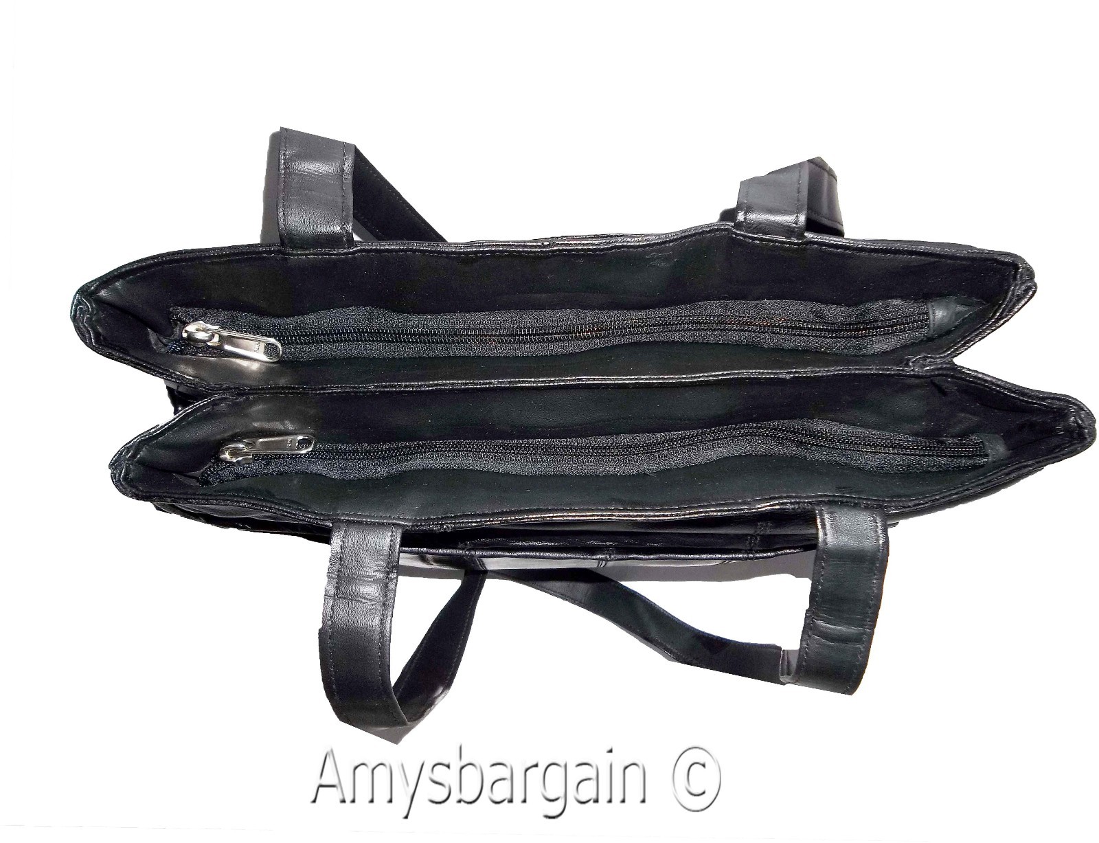 Women's leather tote bag purse new carry on bag black leather shopping tote bag - Image 7