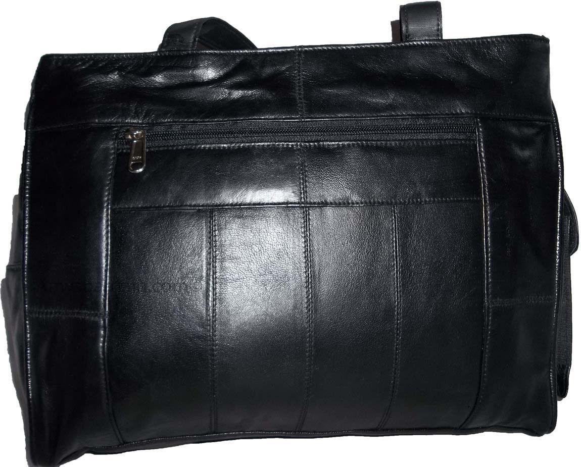 Women's leather tote bag purse new carry on bag black leather shopping tote bag - Image 8